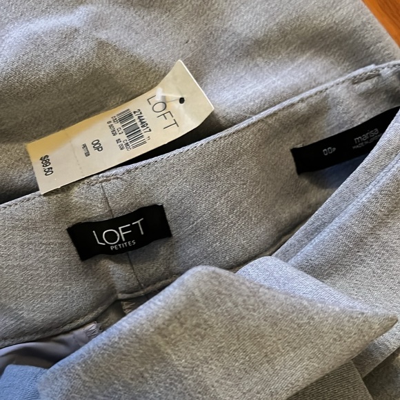 BRAND NEW! Loft light grey tie waist skinny slim dress pants trousers 00 Petite - Picture 3 of 3